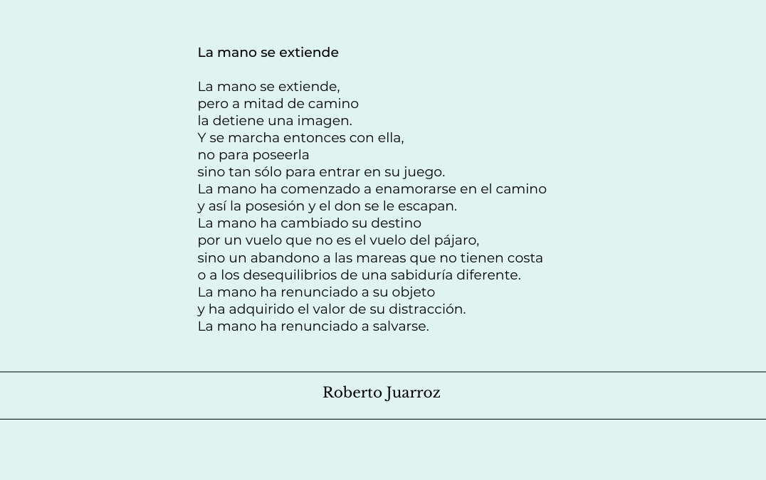 La mano se extiende…
