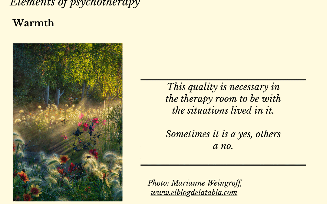Elements of psychotherapy: warmth…