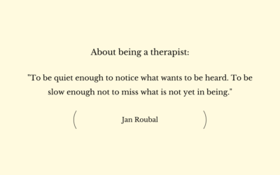About being a therapist…
